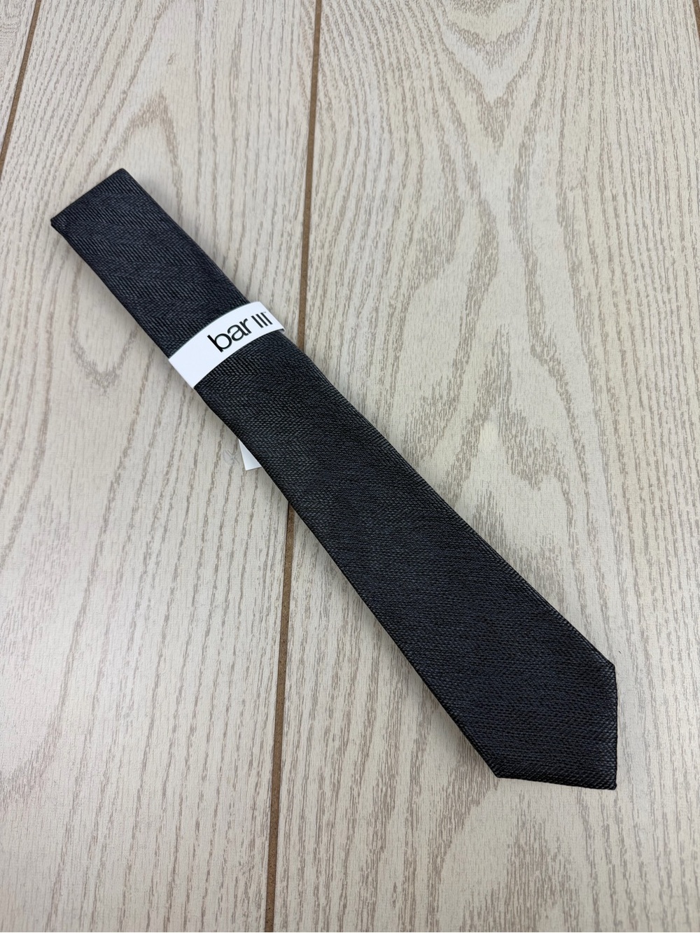 915 Bar III Men's Tie Melange Solid 001 Black $55 Polyester Skinny Slim